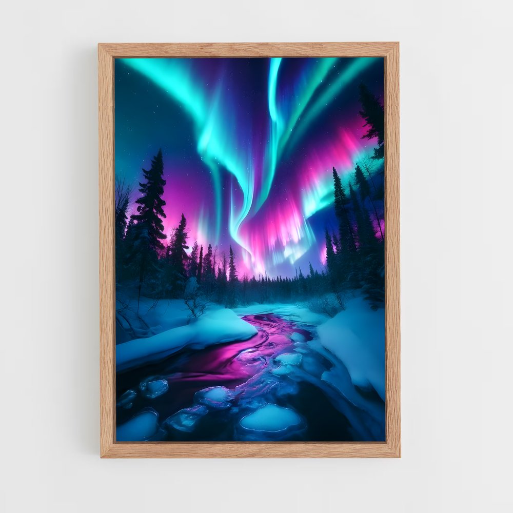 Poster Aurora boréale envoûtante – affiche Univers (vue 4)